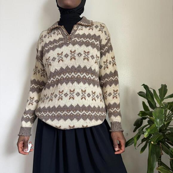 Sweaters - Women's Multi‎ and Brown Jumper